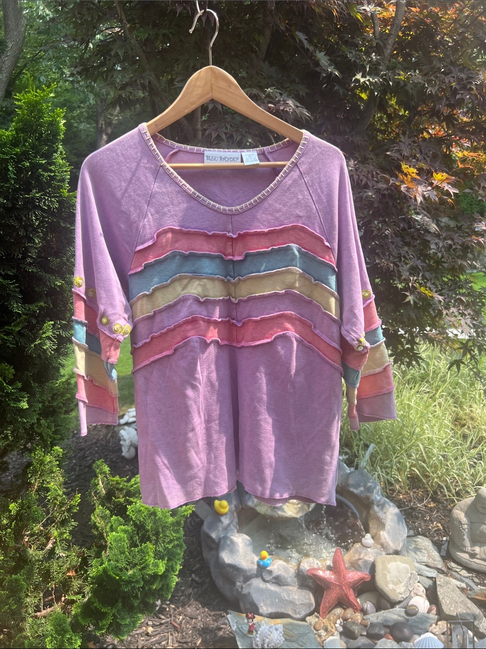 Blue Sky Lavender Layered Ruffle Raglan Sweatshirt